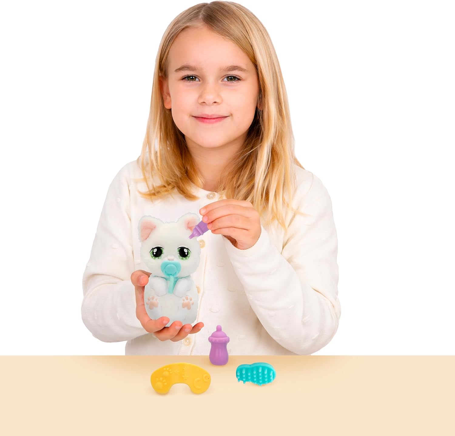 Baby Paws Just Born Kitty Interactief huisdier met elektronische transportkoffer met vele functies, vanaf 3 jaar