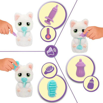 Baby Paws Just Born Kitty Interactief huisdier met elektronische transportkoffer met vele functies, vanaf 3 jaar