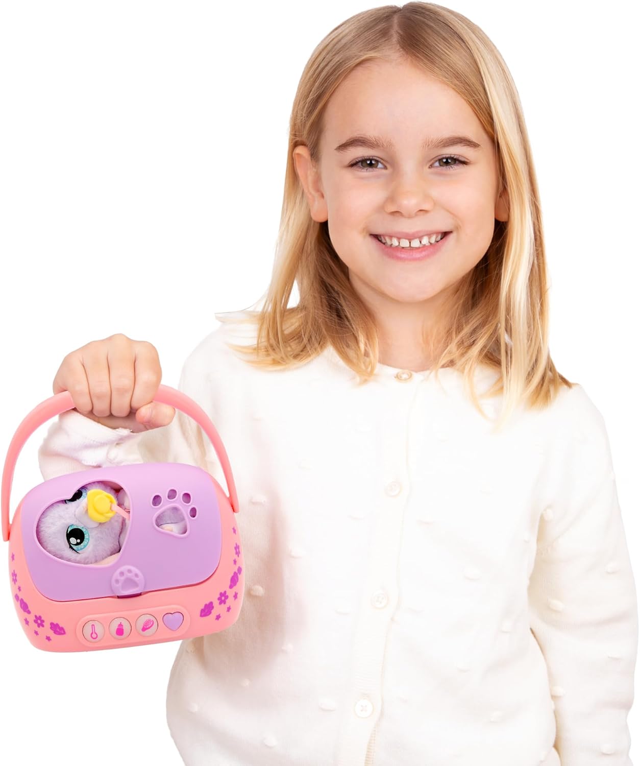 Baby Paws Just Born Bunny – Interactive Newborn Pet Toy with Light-Up Heart, Accessories & Carry Case – Nurturing Play Toy for Kids