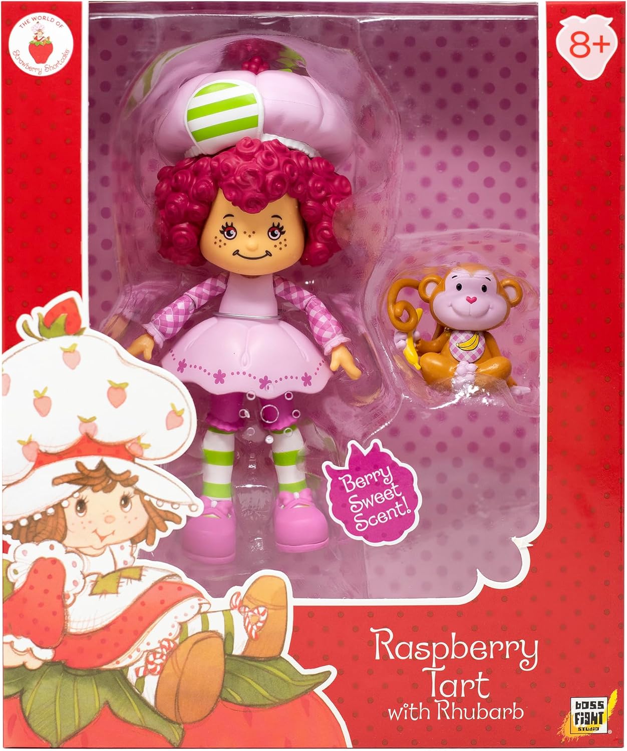 Boss Fight Studio Classic Strawberry Shortcake Raspberry Tart Actionfigur - Sammlerstück, duftende Figur mit abnehmbarem Hut und Tierbegleiter - Maßstab 1:12