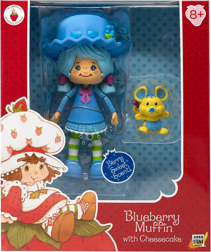 Boss Fight Studio Figurine classique Shortcake aux myrtilles - Figurine de collection parfumée avec chapeau amovible et compagnon animal - Échelle 1:12
