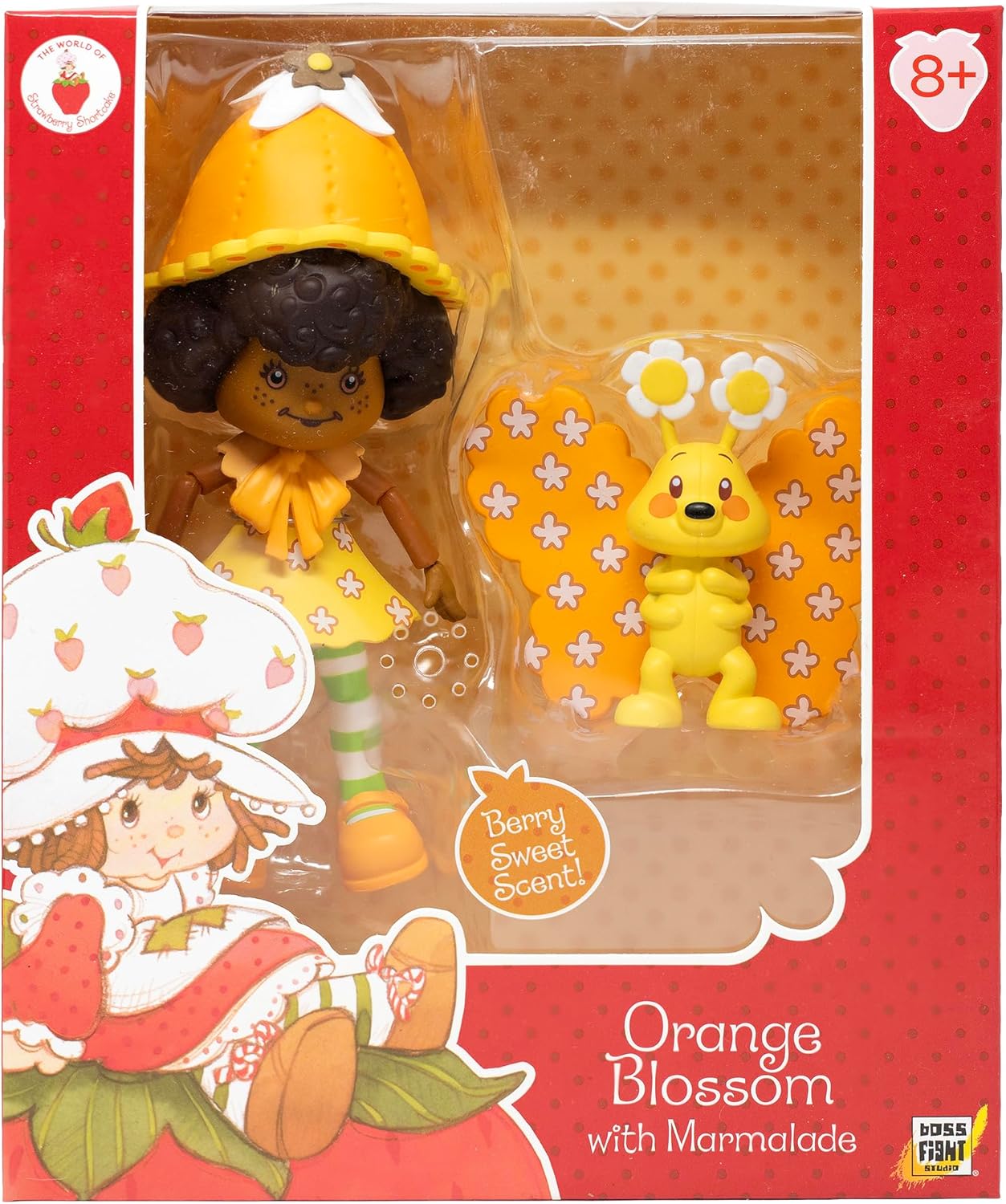 Boss Fight Studio Action figure classica con fragola e fiori d'arancio, statuetta da collezione profumata con cappello rimovibile e compagno di animali, scala 1:12
