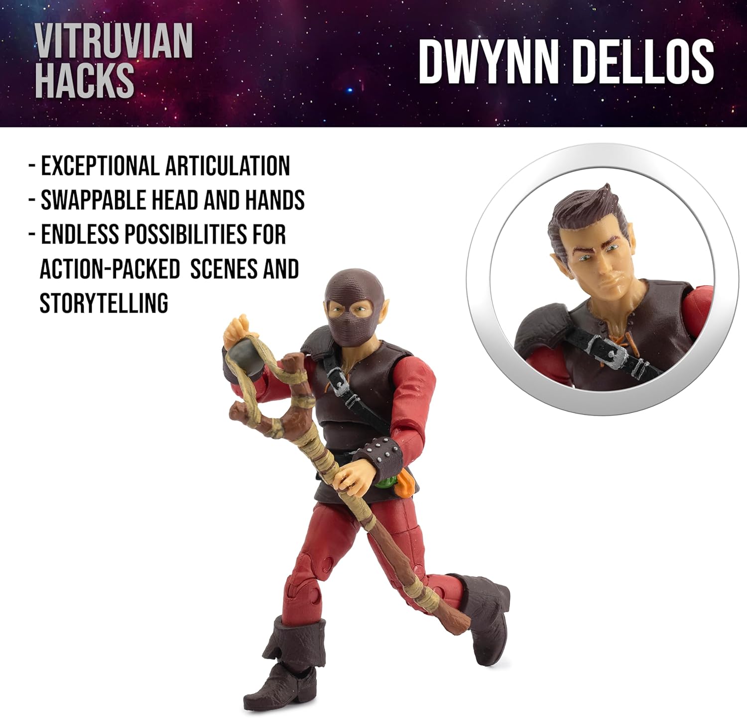 Boss Fight Studio Vitruvian H.A.C.K.S. Dwynn Dellos Halfling Scout Action Figure