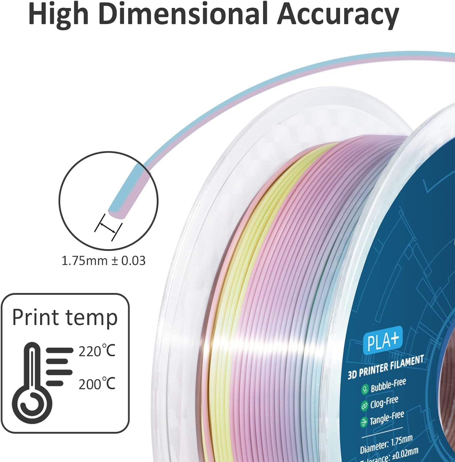 Geeetech - Pla Silk Rainbow Light (1.75Mm - 1Kg)
