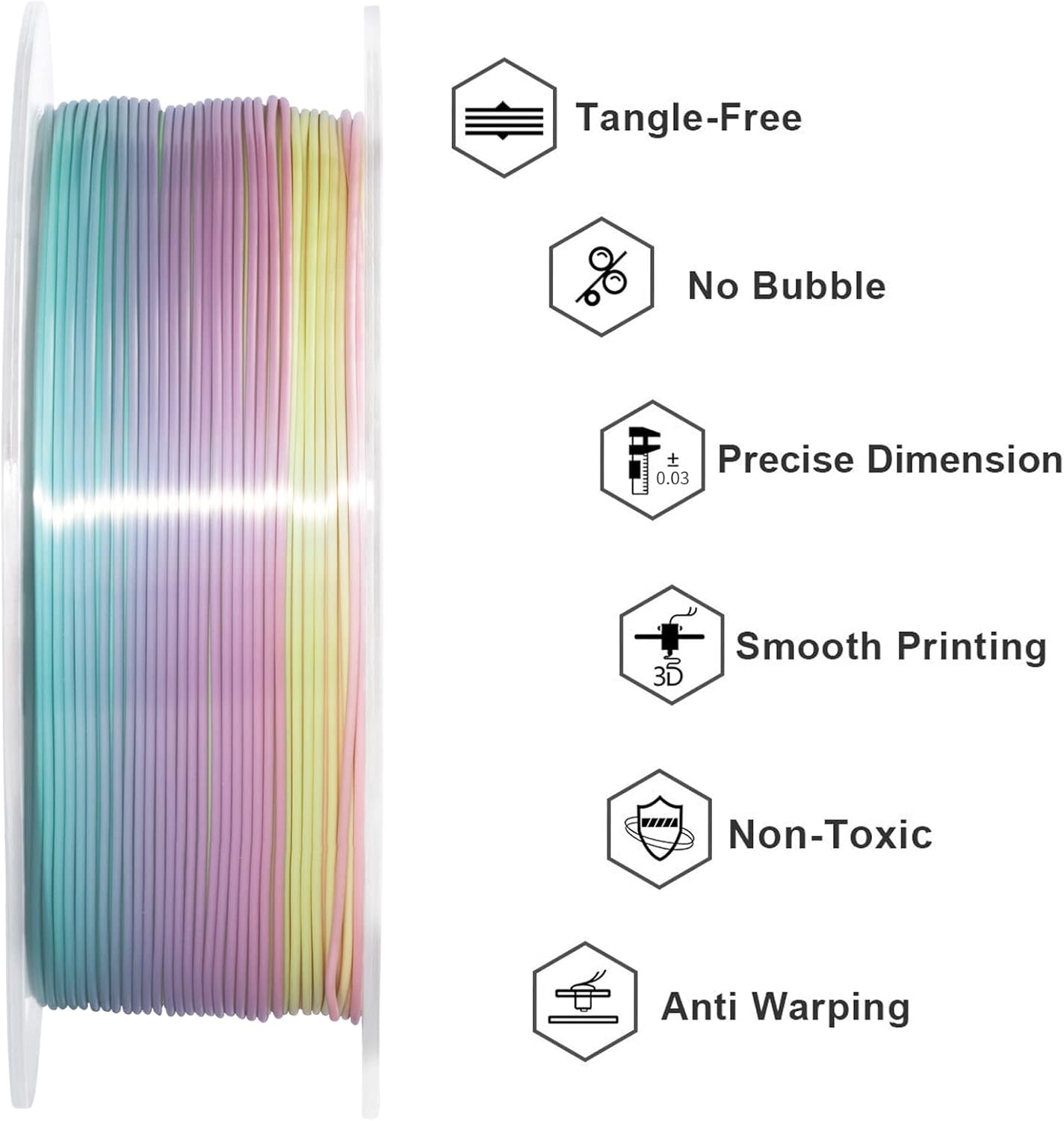 Geeetech - Pla Silk Rainbow Light (1.75Mm - 1Kg)