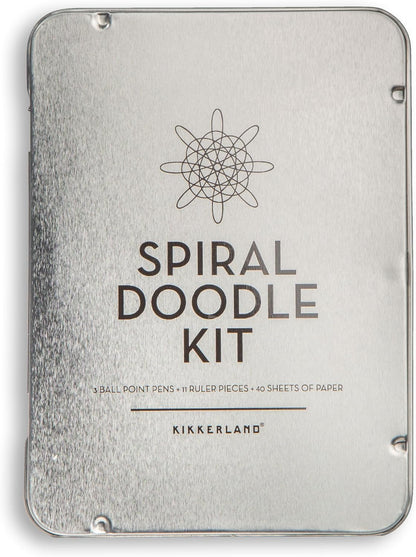 Kikkerland Spiral Doodle Kit – Compact Circle Art Set with Geometric Ruler & Template for Drawing – Arts & Crafts for Kids & Adults