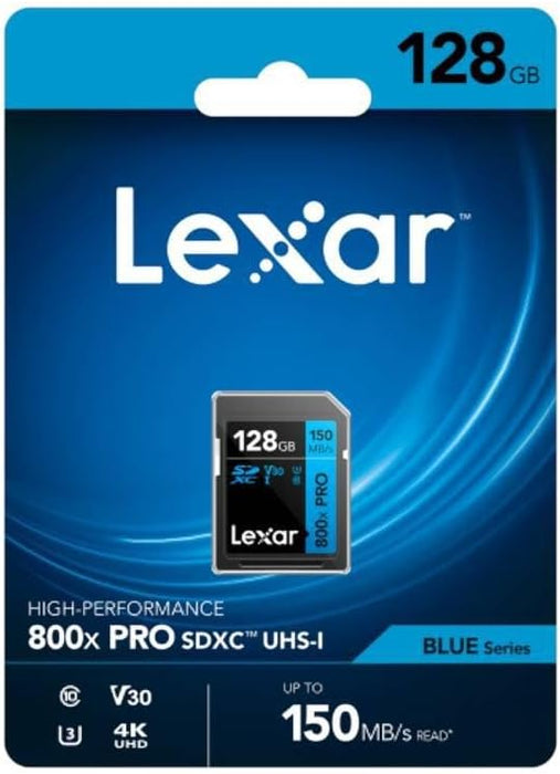 Lexar SDXC 800x Pro 128GB 150MB/s C10 V30 U3