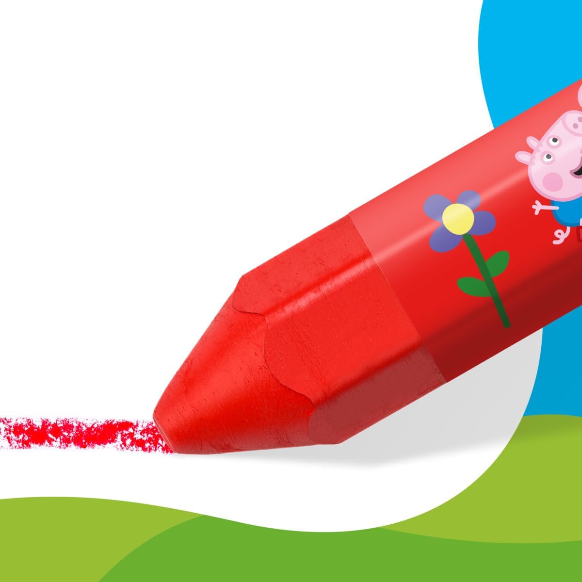 STAEDTLER Peppa Pig x Noris Junior Jumbo Wax Crayons for Large-Area Colouring - 12 Assorted Colours - for Kids Aged 2+ Years - Pack of 12, 224 C12 L1