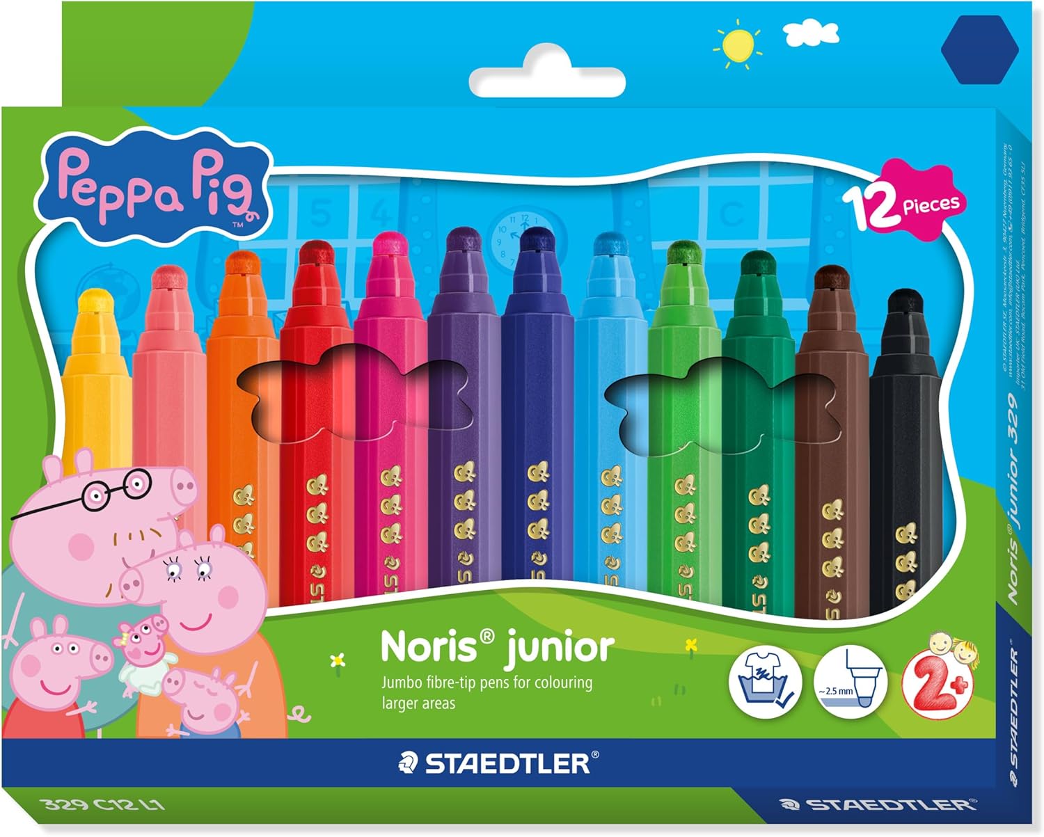 Staedtler – Peppa Pig Pens – 12 Pcs Assorted (329 C12 L1)
