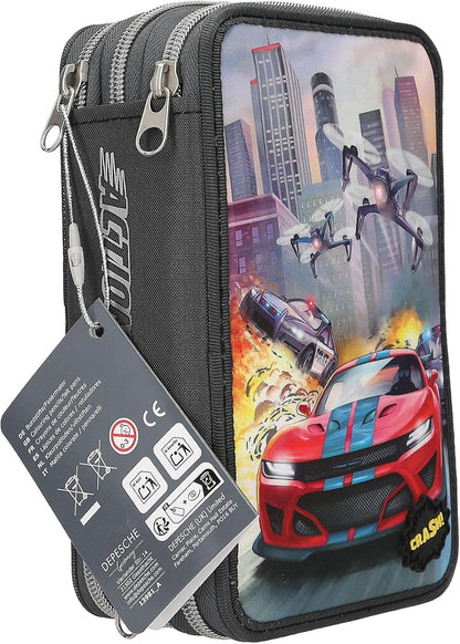 Dino World - Triple Pencil Case With Led Drone (0413981)
