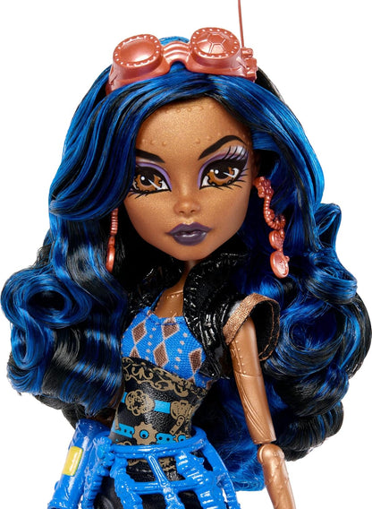 Monster High Boo-riginal Creeproduction Doll, Robecca Steam Collectible Reproduction with Doll Stand, Diary, and Pet Penguin Captain Penny, JHK59