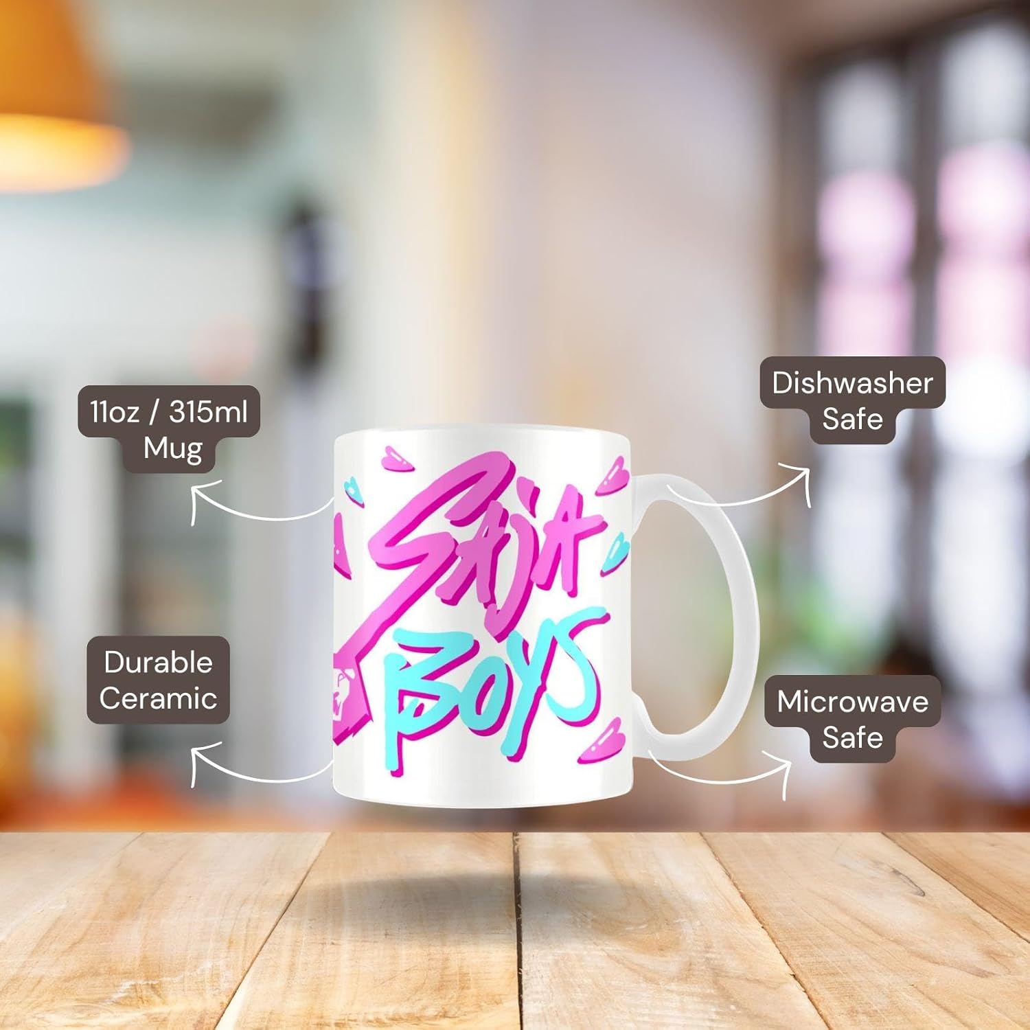 Pyramid International Kpop Dämonenjäger Saja Boys Heart Sketch Mug – Keramik Kaffeetasse 325 ml – niedliches Anime-Geschenk für Kinder und Fans – spülmaschinen- und mikrowellengeeignet – Sammlerstück