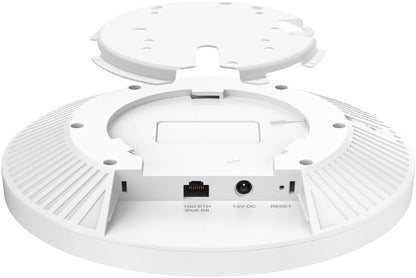TP-Link EAP787 WiFi 7 Wireless Access Point, BE12000 Tri-Band 10G PoE+ Access Points, 6GHz Ceiling/Wall Mount AP, 320MHz, Seamless Roaming, Omada Mesh, Up to 510+ Devices, Enterprise Business Wi-Fi