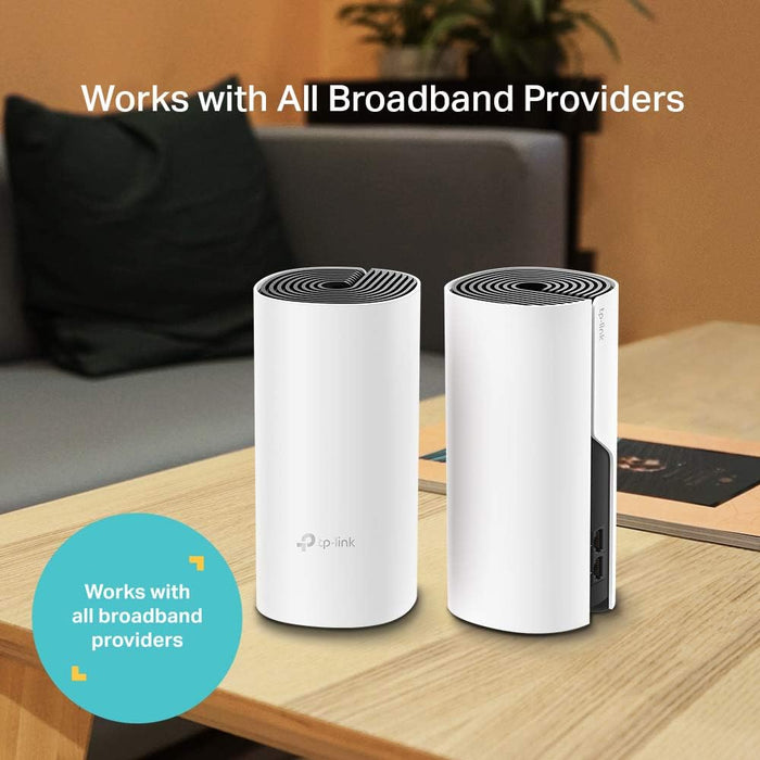 TP-Link Deco M4(2-pack) AC1200Mbps Whole Home Mesh WiFi System, Seamless & Speedy WiFi Extender Booster, Up to 2800 ft² Coverage, Work with Amazon Alexa, Router and Internet Booster Replacement