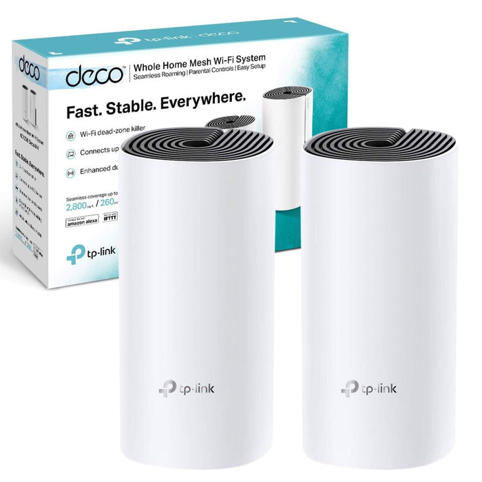 TP-Link Deco M4(2-pack) AC1200Mbps Whole Home Mesh WiFi System, Seamless & Speedy WiFi Extender Booster, Up to 2800 ft² Coverage, Work with Amazon Alexa, Router and Internet Booster Replacement