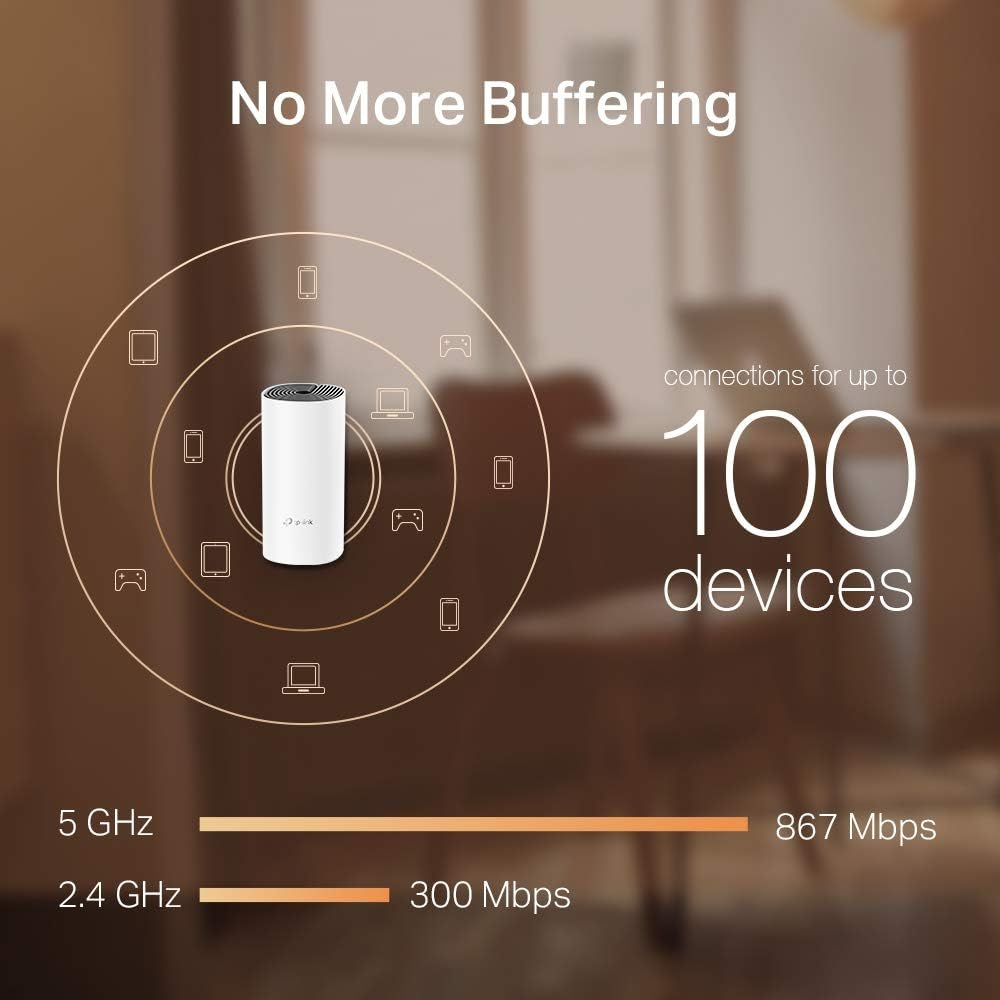 TP-Link Deco M4(2-pack) AC1200Mbps Whole Home Mesh WiFi System, Seamless & Speedy WiFi Extender Booster, Up to 2800 ft² Coverage, Work with Amazon Alexa, Router and Internet Booster Replacement