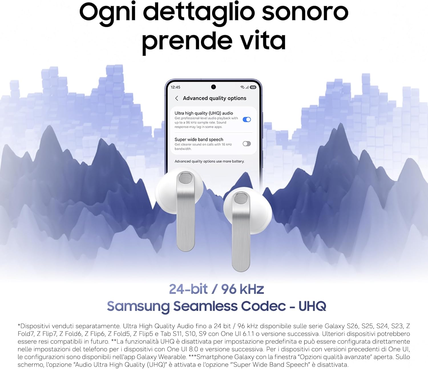 Samsung Galaxy Buds4 Black, Auricolari Bluetooth Wireless, Equalizzatore Adattivo, Chiamate Cristalline, Audio a 360°, ANC, Controllo Adattivo del Rumore, Galaxy AI con Comandi Vocali