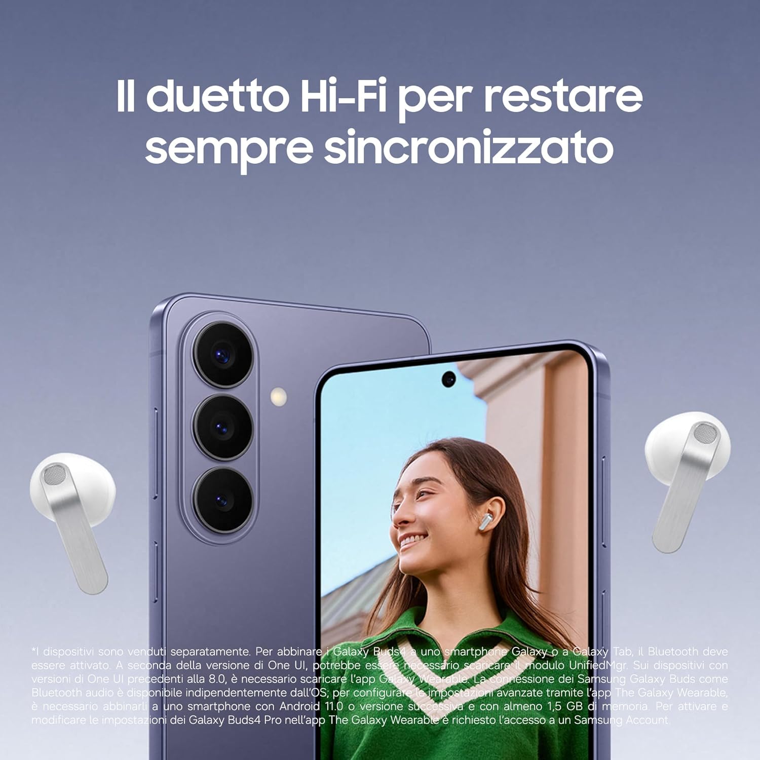 Samsung Galaxy Buds4 Black, Auricolari Bluetooth Wireless, Equalizzatore Adattivo, Chiamate Cristalline, Audio a 360°, ANC, Controllo Adattivo del Rumore, Galaxy AI con Comandi Vocali