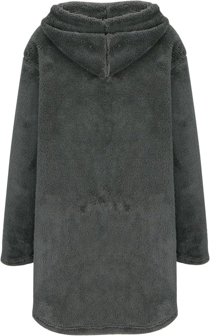 Plus Size Long Winter Coats Coats and Jackets Fall Jackets 2024 Trendy with Hood Long Sweater Coats for Women, Gray, Large