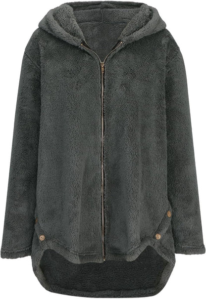 Plus Size Long Winter Coats Coats and Jackets Fall Jackets 2024 Trendy with Hood Long Sweater Coats for Women, Gray, Large