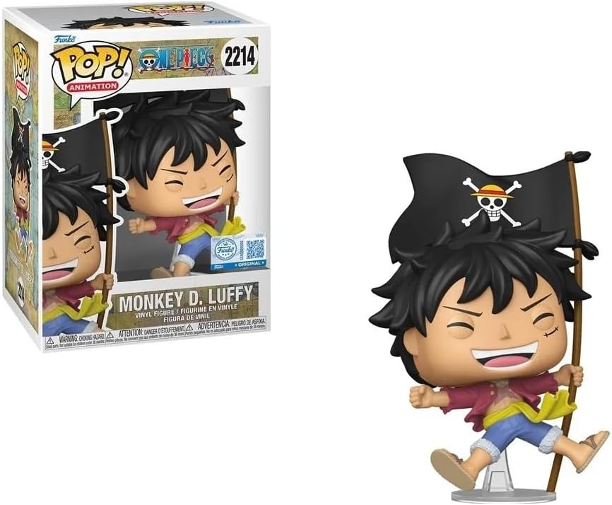 Funko One Piece Metallic Monkey D Luffy with Flag Exclusive Pop Vinyl Figure 2214
