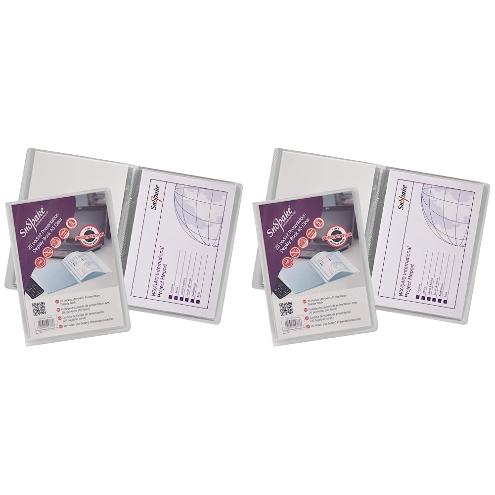 Snopake A5 Presentation Display Book 20 Pockets – Clear