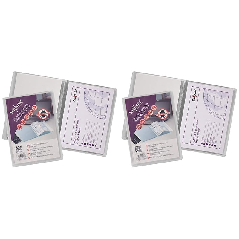 Snopake A5 Presentation Display Book 20 Pockets – Clear