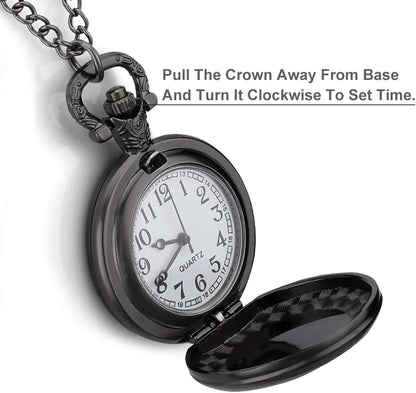 Cute Seal Alloy Clock Vintage Pocket Watch Cute Hang Watches Pendent Necklace