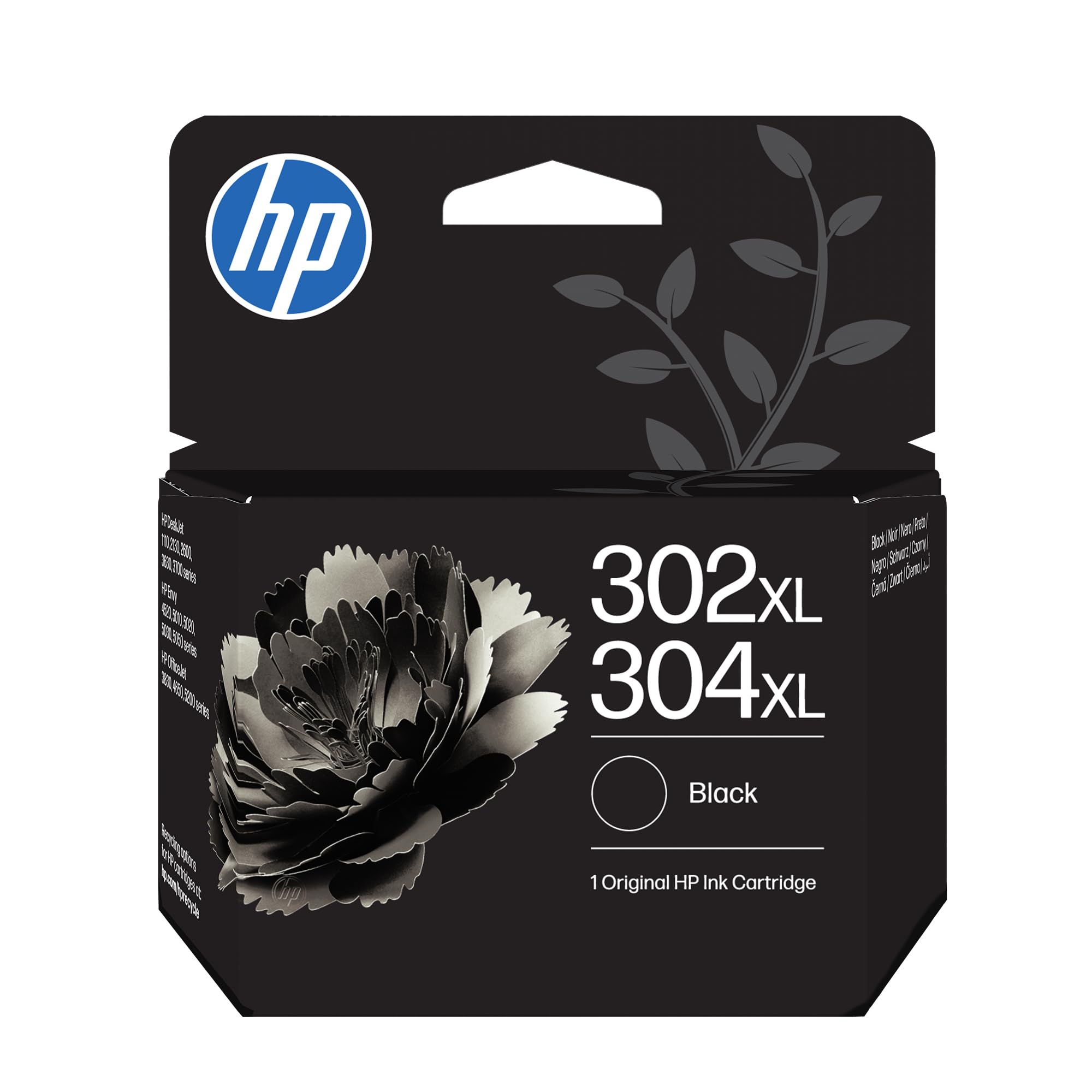 HP 302XL/304XL High Yield Black Original Ink Cartridge (B7RT9AE) - Works DeskJet 1110, 2130, 3630, 2600 & 3700 series, OfficeJet 3830, 4650 series, ENVY 4520 series, 5020, 5030, 5032