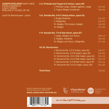 Joseph Ryelandt: Piano Sonatas III/6 Nocturnes/Prélude Et Fugue..
