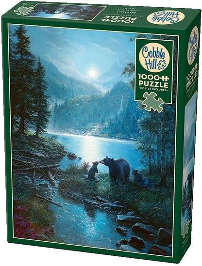 Cobble Hill 1000 Piece Puzzle - Bear Night - Sample Poster Included
