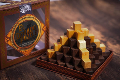 Professor Puzzle Myths & Legends El Dorado | Wooden Brainteaser Inspired by South American Myth | Build the Golden Temple | Mechanical Puzzle Gift for Adults & Teens