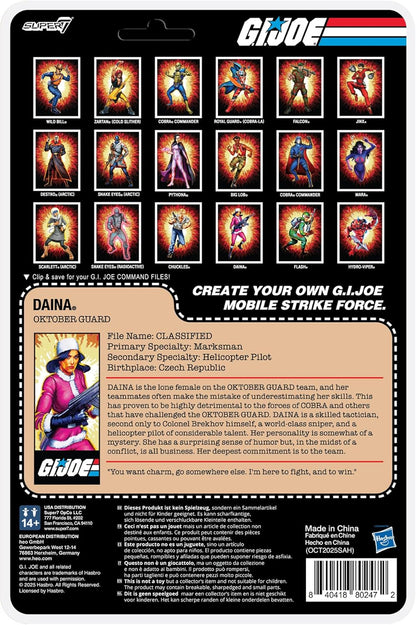Super7 G.I. Joe Reaction+ Wave 07 Figurine d'action Daina (Dessin animé