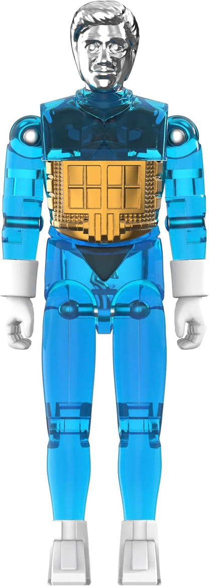 Super7 Reaction+ Micronauts Voyageur dans Le Temps (Bleu translucide) – Figurine Micronauts de 10,2 cm avec Accessoires – Objets de Collection Classiques de Science-Fiction et Jouets rétro