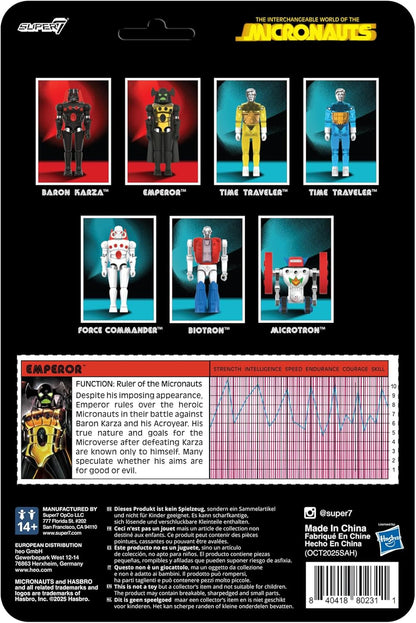 Super7 Reaction+ Micronauts Emperor - 4" Micronauts Action Figure with Accessories - Classic Sci-Fi Collectibles and Retro Toys