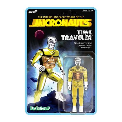 Super7 Reaction+ Micronauts Voyageur dans Le Temps (Jaune translucide) – Figurine Micronauts de 10,2 cm avec Accessoires – Objets de Collection Classiques et Jouets rétro