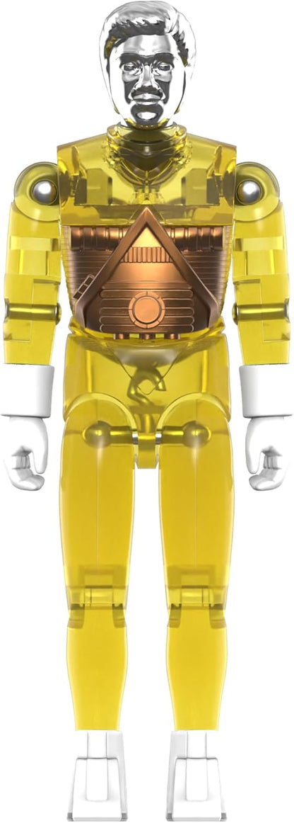 Super7 Reaction+ Micronauts Voyageur dans Le Temps (Jaune translucide) – Figurine Micronauts de 10,2 cm avec Accessoires – Objets de Collection Classiques et Jouets rétro