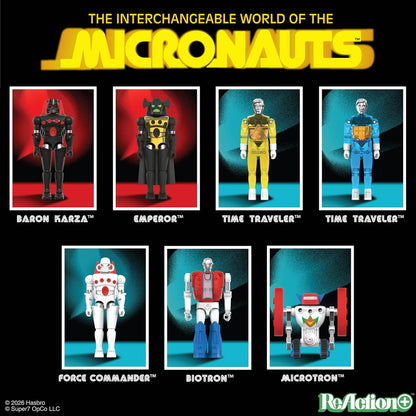 Super7 Reaction+ Micronauts Voyageur dans Le Temps (Jaune translucide) – Figurine Micronauts de 10,2 cm avec Accessoires – Objets de Collection Classiques et Jouets rétro
