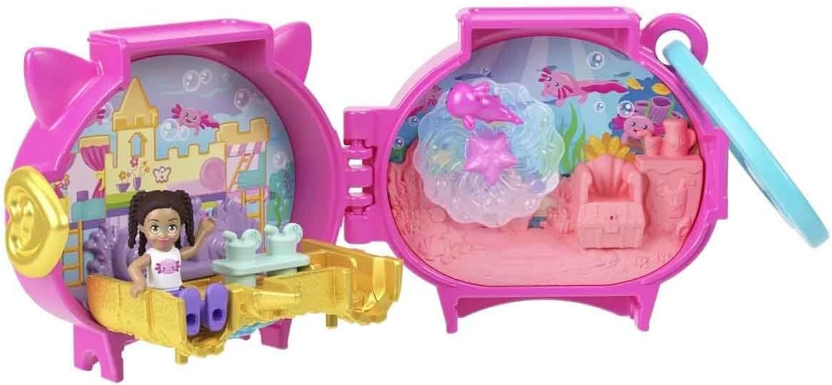 Polly Pocket Collectible Axolotl Pet Compact Playset for Girls Ages 4 and Up