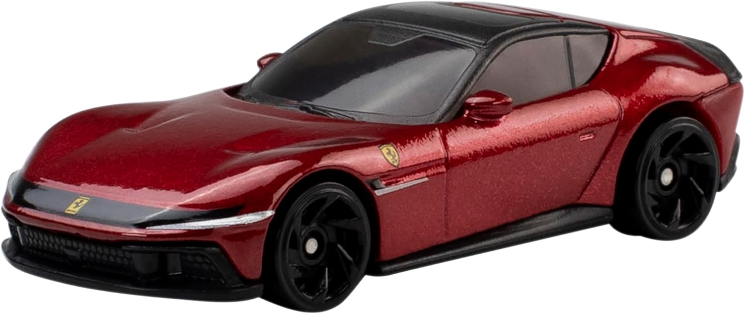 Hot Wheels Toy Ferrari Cars, Die-Cast 5-Pack in 1:64 Scale, Officially Licensed Set of 5 Ferrari Collectible Vehicles for Play or Display