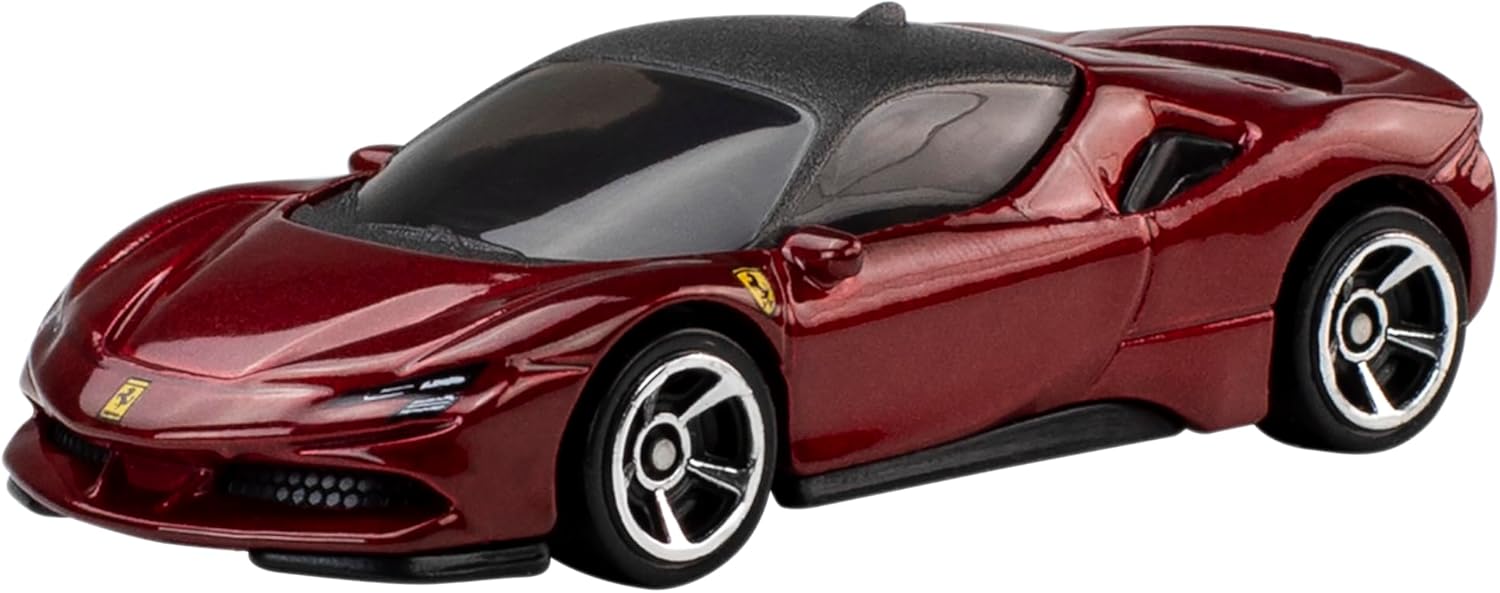Hot Wheels Toy Ferrari Cars, Die-Cast 5-Pack in 1:64 Scale, Officially Licensed Set of 5 Ferrari Collectible Vehicles for Play or Display