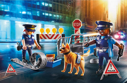 Playmobil 6878 City Action Police Roadblock, police gifting toy, fun imaginative role-play, playsets suitable for children ages 4+