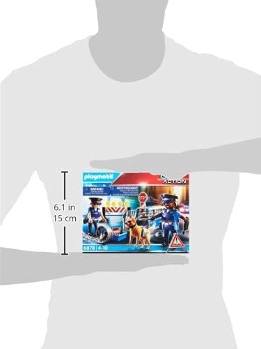 Playmobil 6878 City Action Police Roadblock, police gifting toy, fun imaginative role-play, playsets suitable for children ages 4+