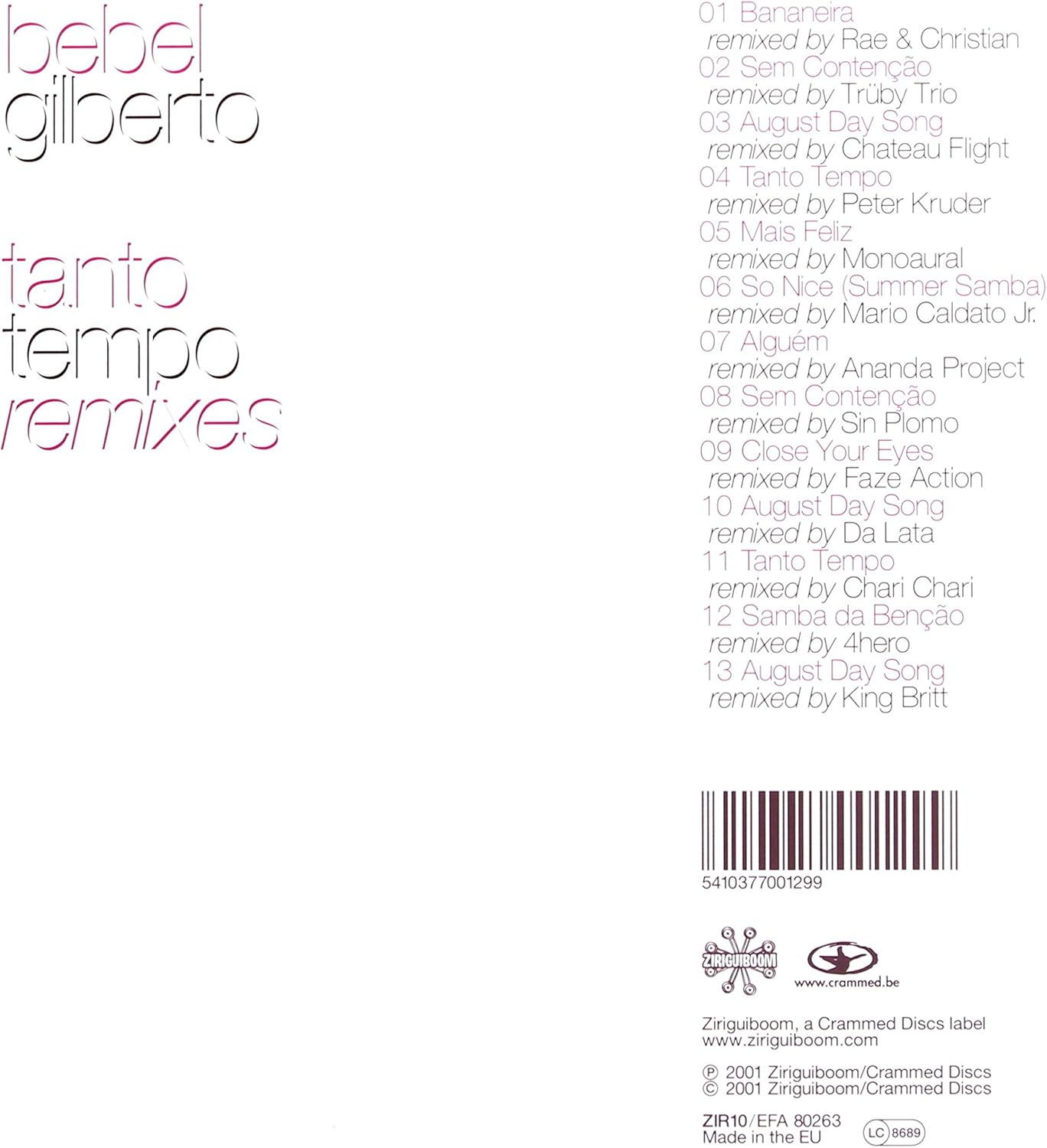 Bebel Gilberto - Tanto Tempo Remixes