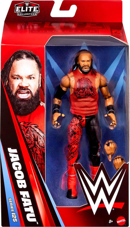 Mattel WWE Elite Action Figure & Accessories, Series #125 Set, 6-inch Collectible Jacob Fatu with 25 Articulation Points & Swappable Hands