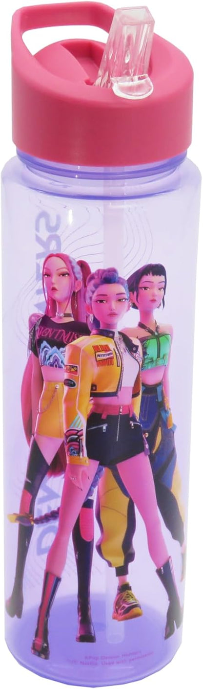 K-pop Demon Hunters (Trio Plastic Drinks Bottle, 24oz/700ml Capacity, Officially Licensed Product, Reusable K-Pop Water Bottle for Fans & Fitness