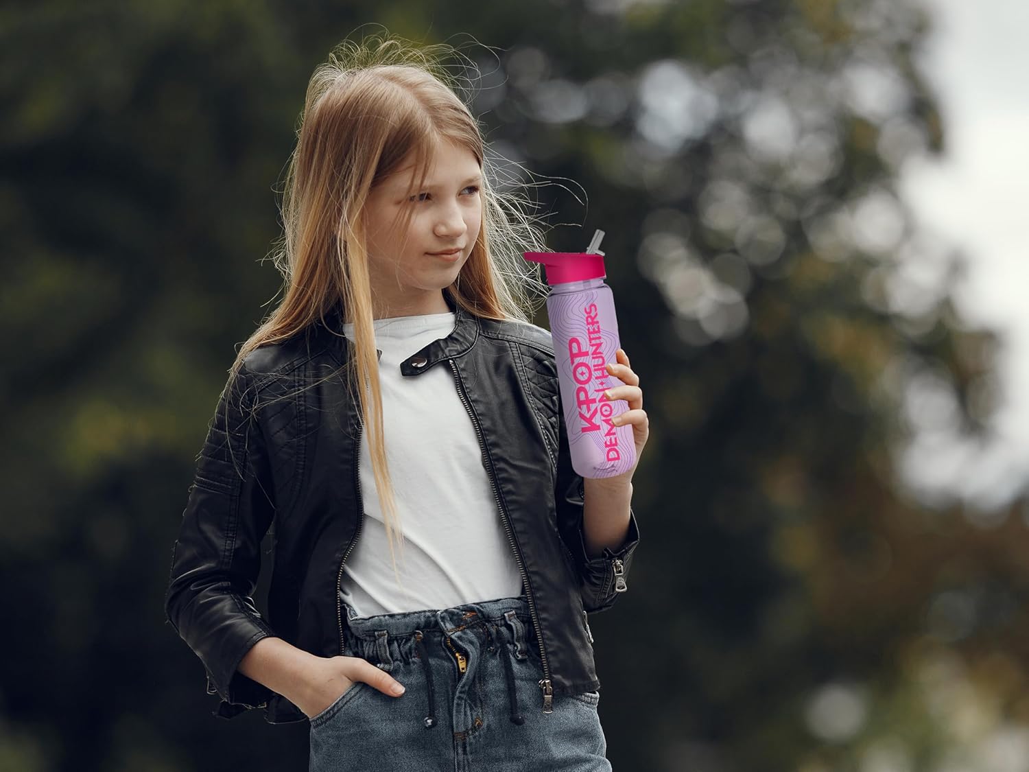 K-pop Demon Hunters (Trio Plastic Drinks Bottle, 24oz/700ml Capacity, Officially Licensed Product, Reusable K-Pop Water Bottle for Fans & Fitness