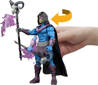Masters of the Universe - Skeletor, action figure con scettro Havoc e movimento d'attacco rotante, design ispirato al cattivo del film Masters of the Universe 2026, 6+ anni, JKJ00