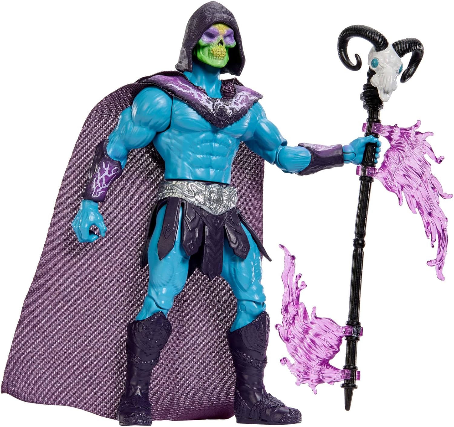 Masters of the Universe - Skeletor, action figure con scettro Havoc e movimento d'attacco rotante, design ispirato al cattivo del film Masters of the Universe 2026, 6+ anni, JKJ00