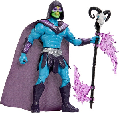 Masters of the Universe - Skeletor, action figure con scettro Havoc e movimento d'attacco rotante, design ispirato al cattivo del film Masters of the Universe 2026, 6+ anni, JKJ00